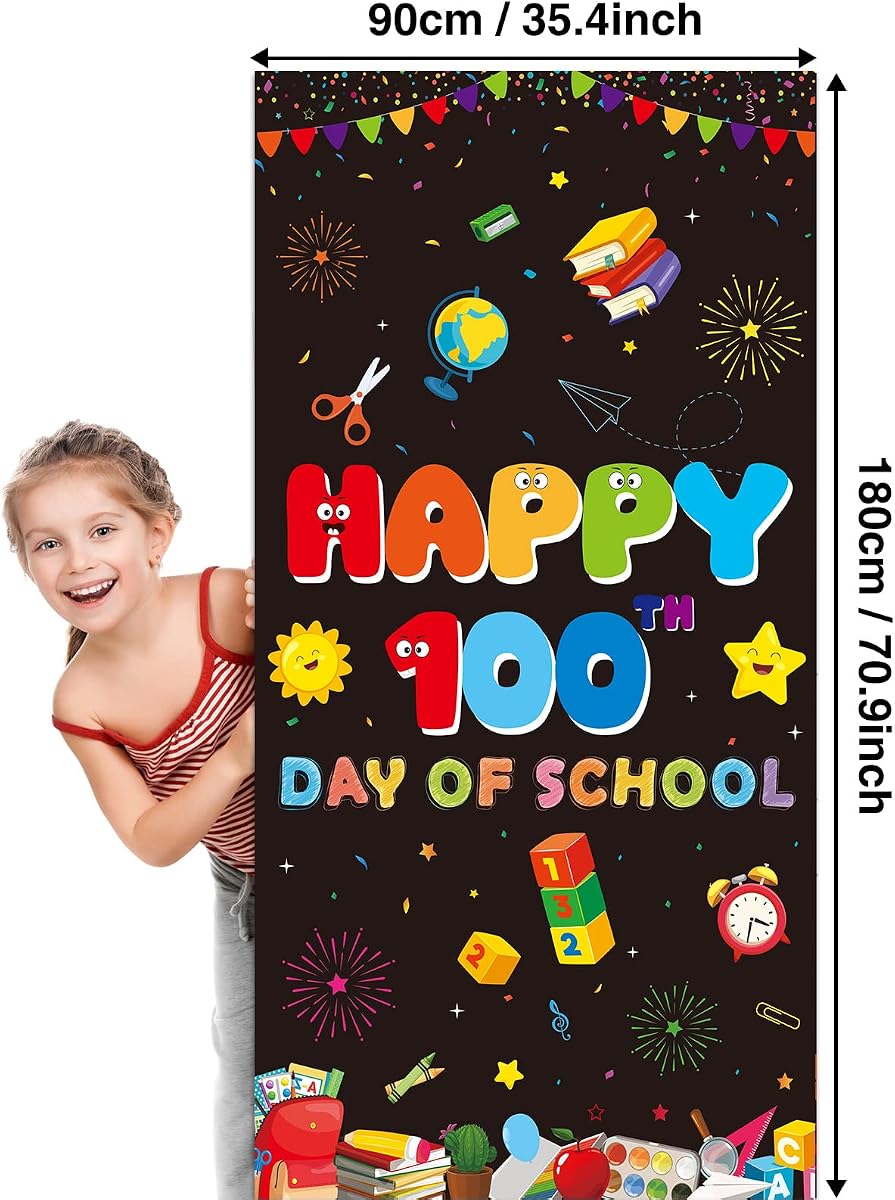 100 Days of School Door Cover, 35 x 71 inch view 2