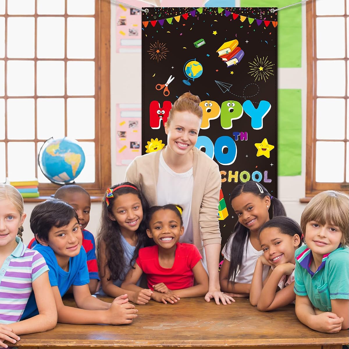 100 Days of School Door Cover, 35 x 71 inch view 4