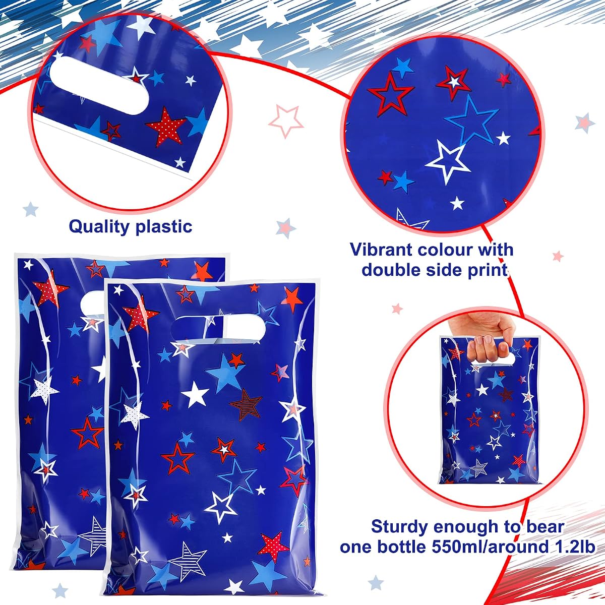 4th of July Red and White Party Decorations, 50 pack view 3