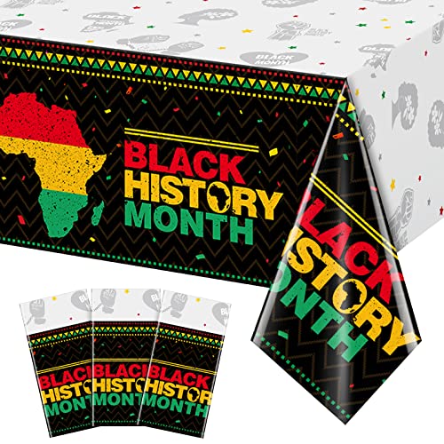 Black History Black Rectangle Tablecloth, 54 x 108 inch, 3 pack