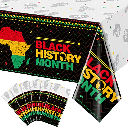 Black History Black Rectangle Tablecloth, 54 x 108 inch, 6 pack