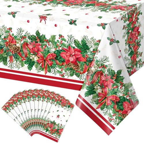 Christmas Rectangle Tablecloth, 54 x 108 inch, 12 pack