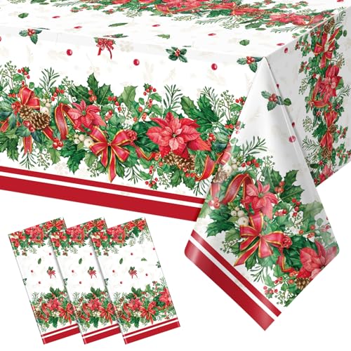 Christmas Rectangle Tablecloth, 54 x 108 inch, 3 pack