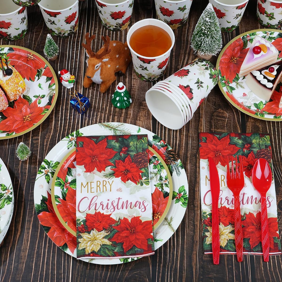 Christmas Red Napkins view 3