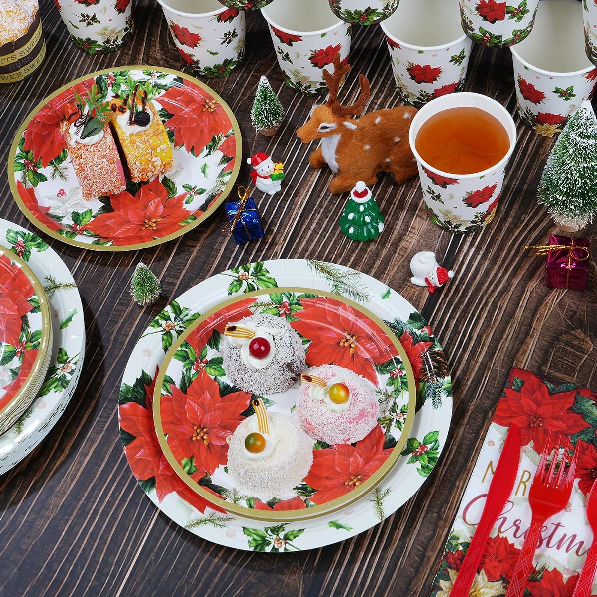 Christmas Red Napkins view 4