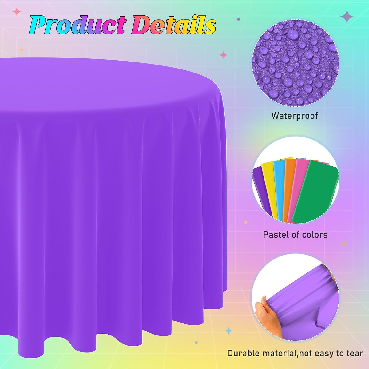Cinco De Mayo Round Tablecloth, 84 inch round, 12 pack view 3