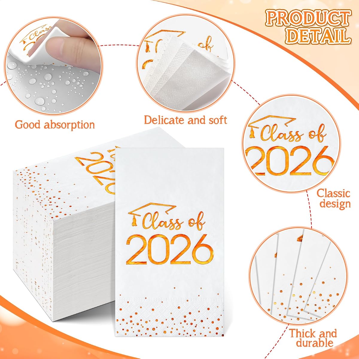 Class of 2026 Napkins Congrats, 100 pack view 3