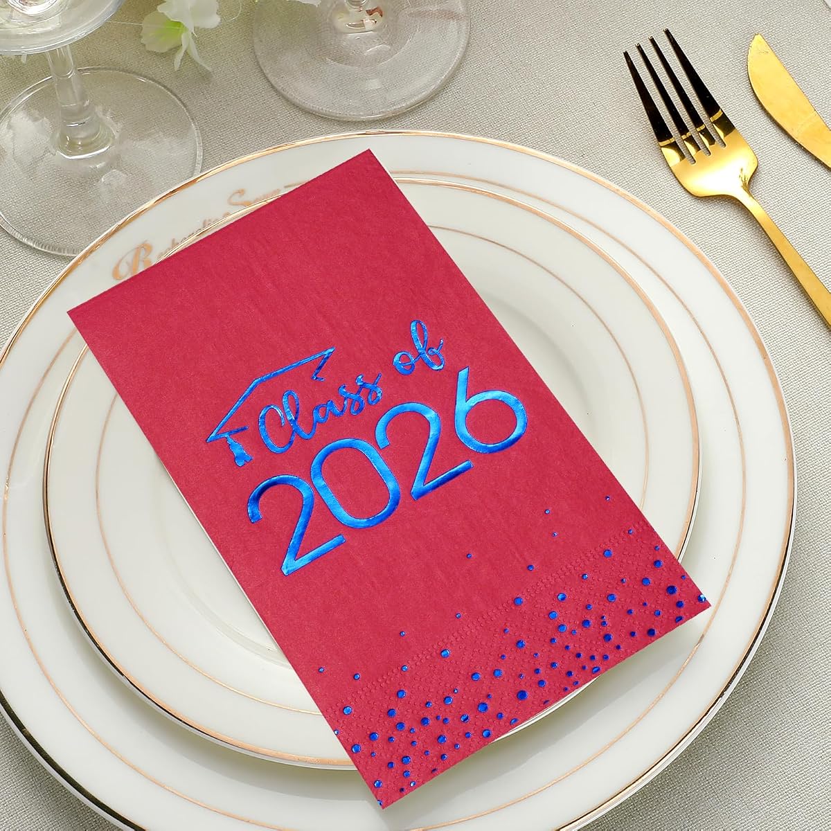Class of 2026 Napkins Foil Dot, 200 pack view 4