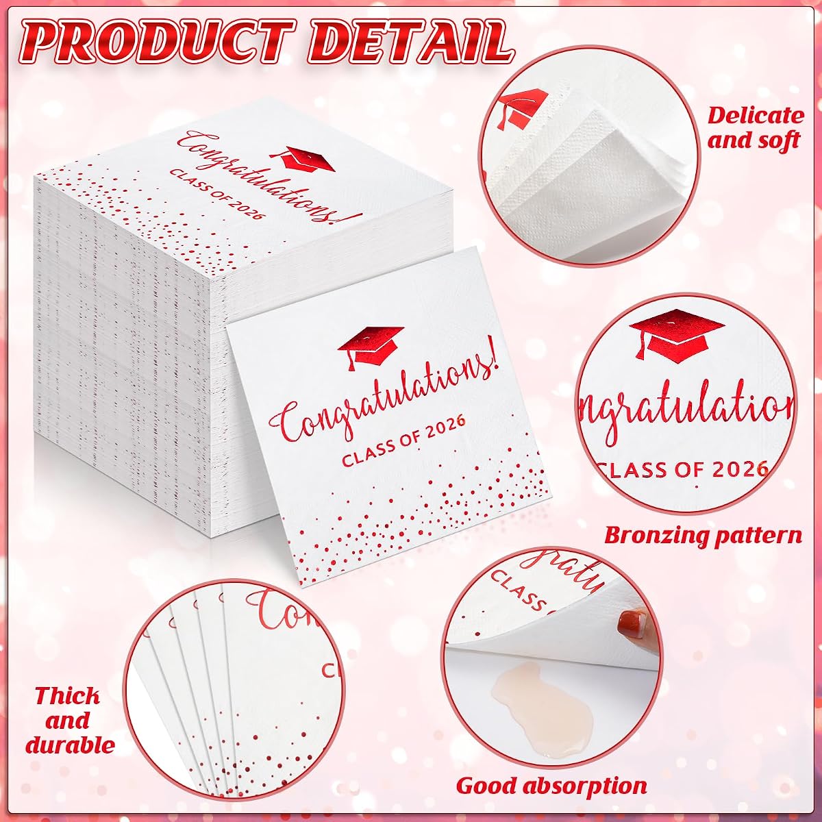 Class of 2026 Napkins NBC5, 200 pack view 3