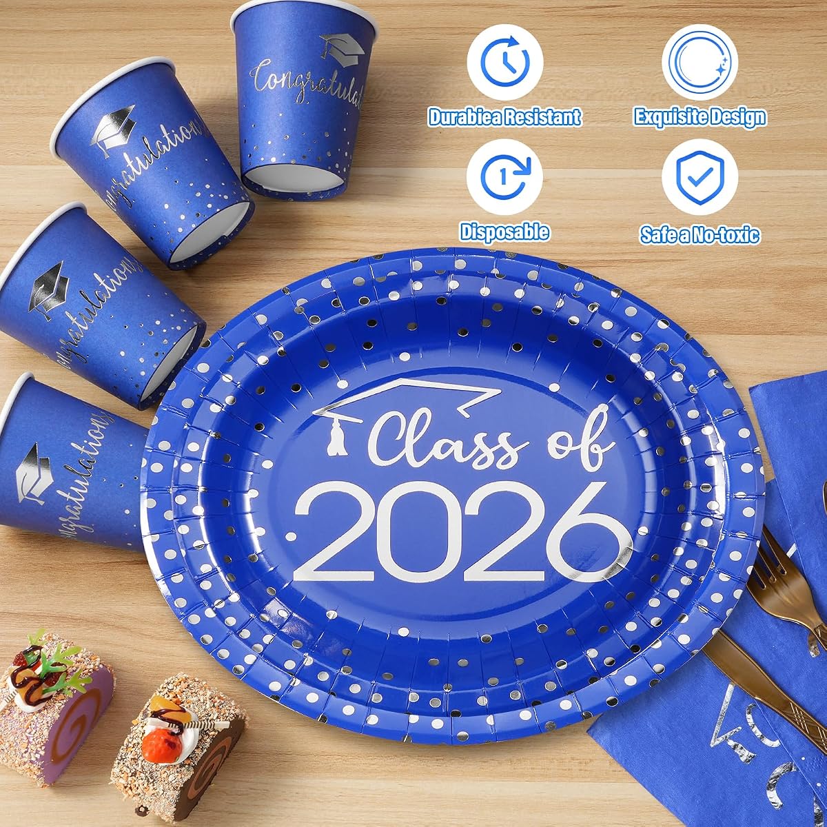 Class of 2026 Napkins Oval, 350 pack view 3