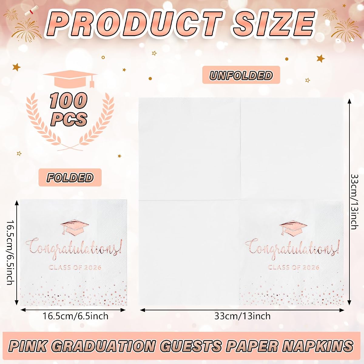 Class of 2026 Napkins Paper, 100 pack view 2