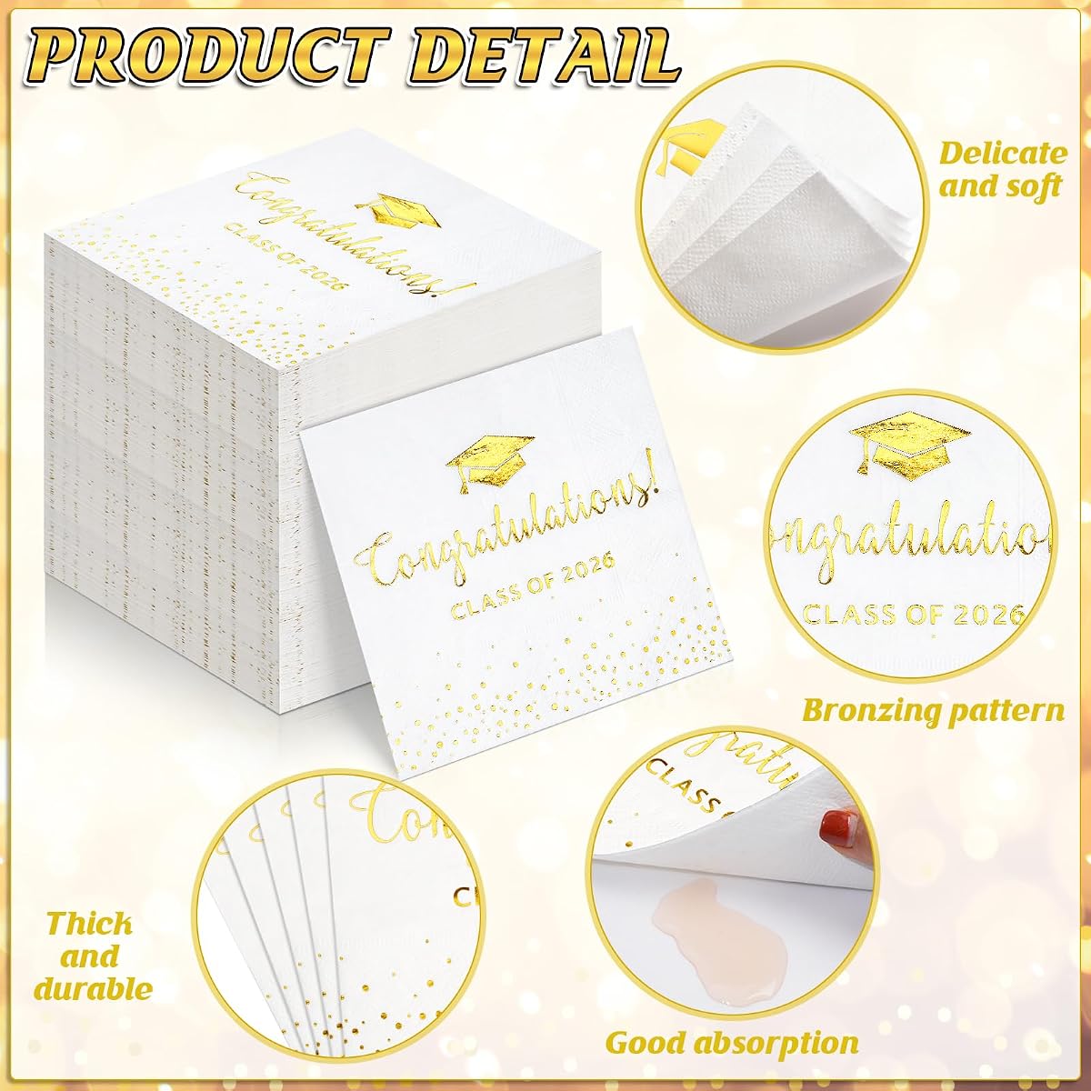 Class of 2026 Napkins Paper, 200 pack view 3