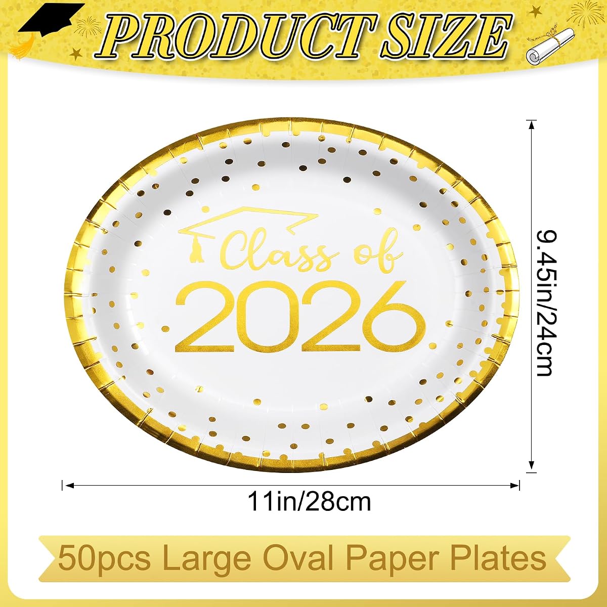 Class of 2026 Paper Plates, 50 pack view 2