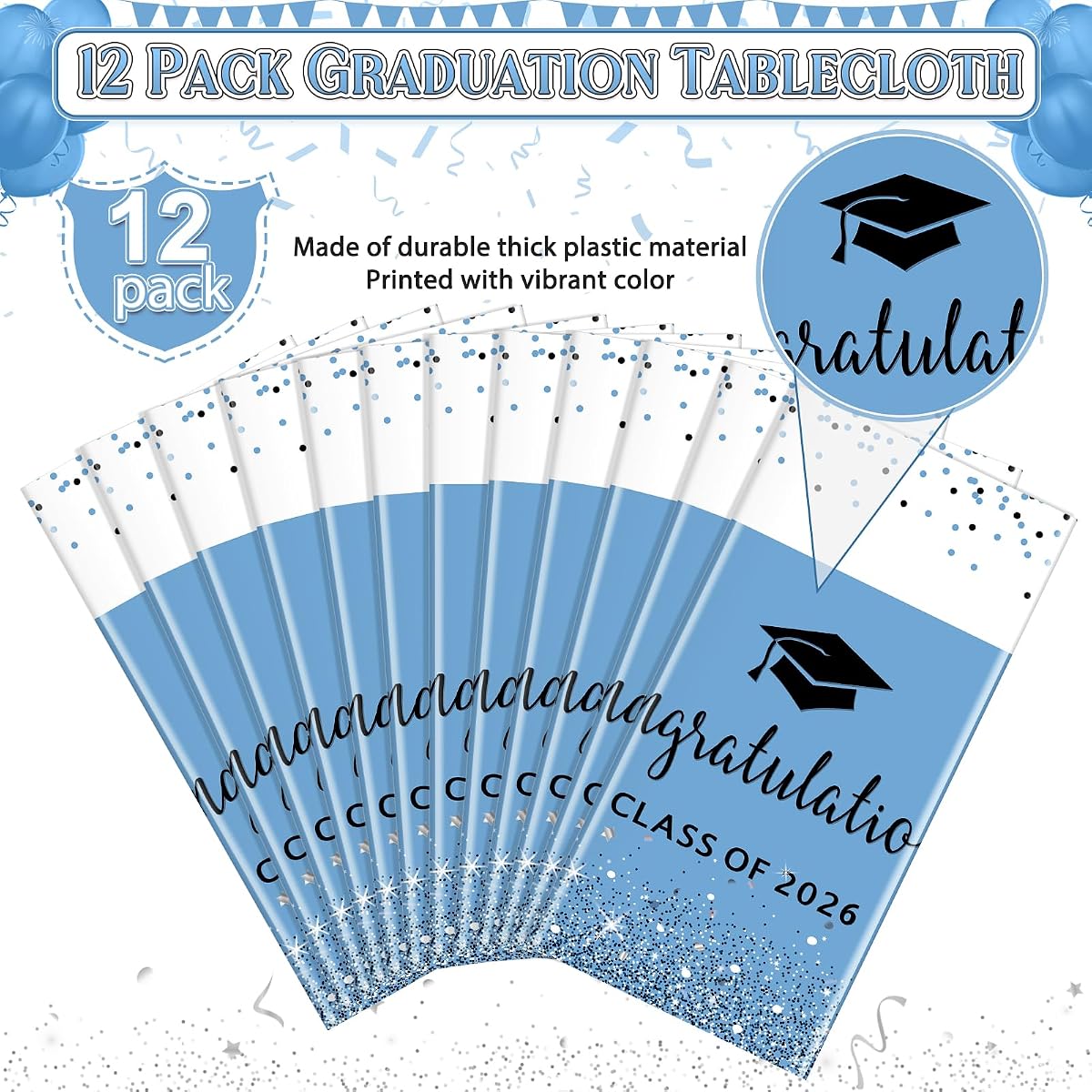 Class of 2026 Rectangle Tablecloth 8YS4, 54 x 108 inch, 12 pack view 4