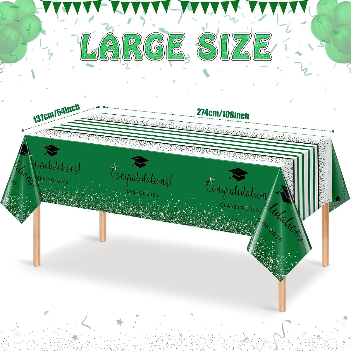 Class of 2026 Rectangle Tablecloth XHTD, 54 x 108 inch, 6 pack view 2