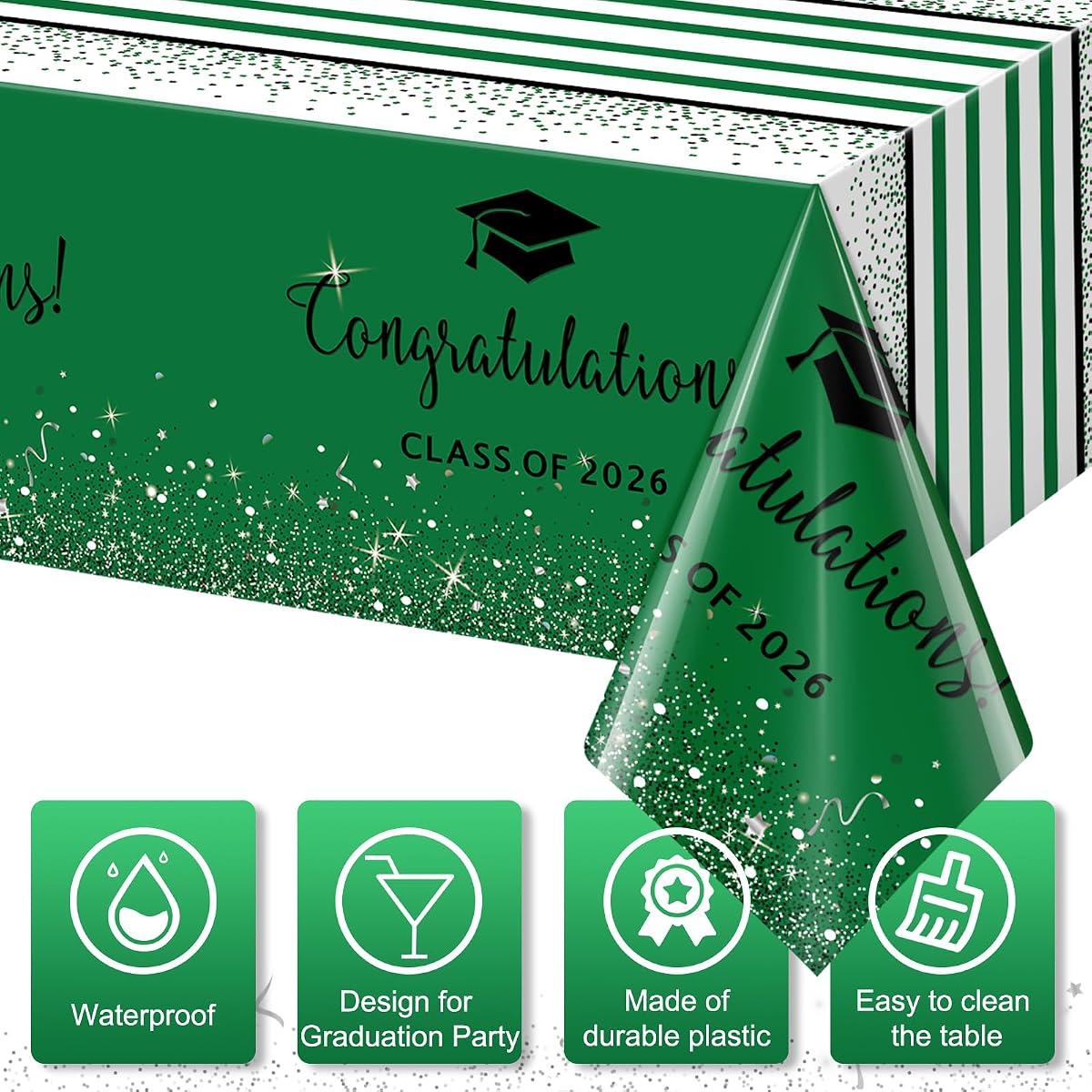 Class of 2026 Rectangle Tablecloth XHTD, 54 x 108 inch, 6 pack view 3