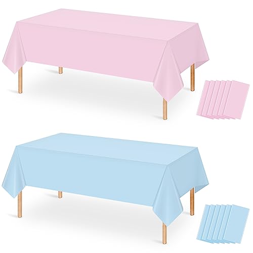 Gender Reveal Pink and Blue Rectangle Tablecloth, 54 x 108 inch, 12 pack