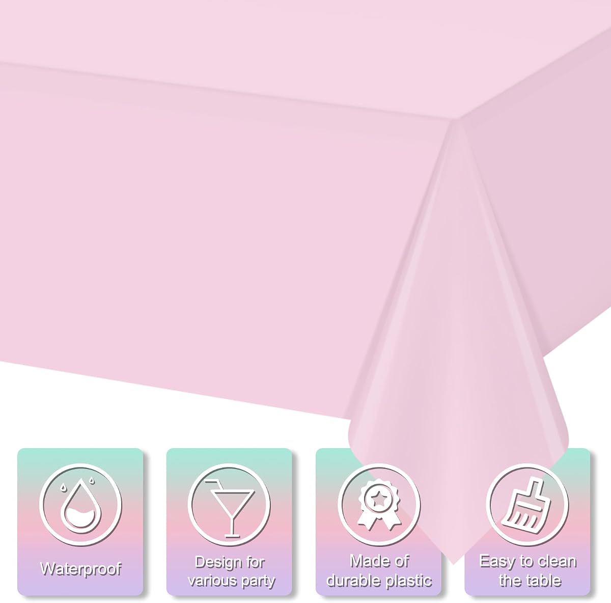 Gender Reveal Pink and Blue Rectangle Tablecloth, 54 x 108 inch, 6 pack view 3
