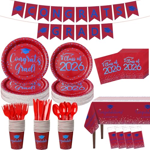 Graduation Red and Blue Napkins, 355 pack