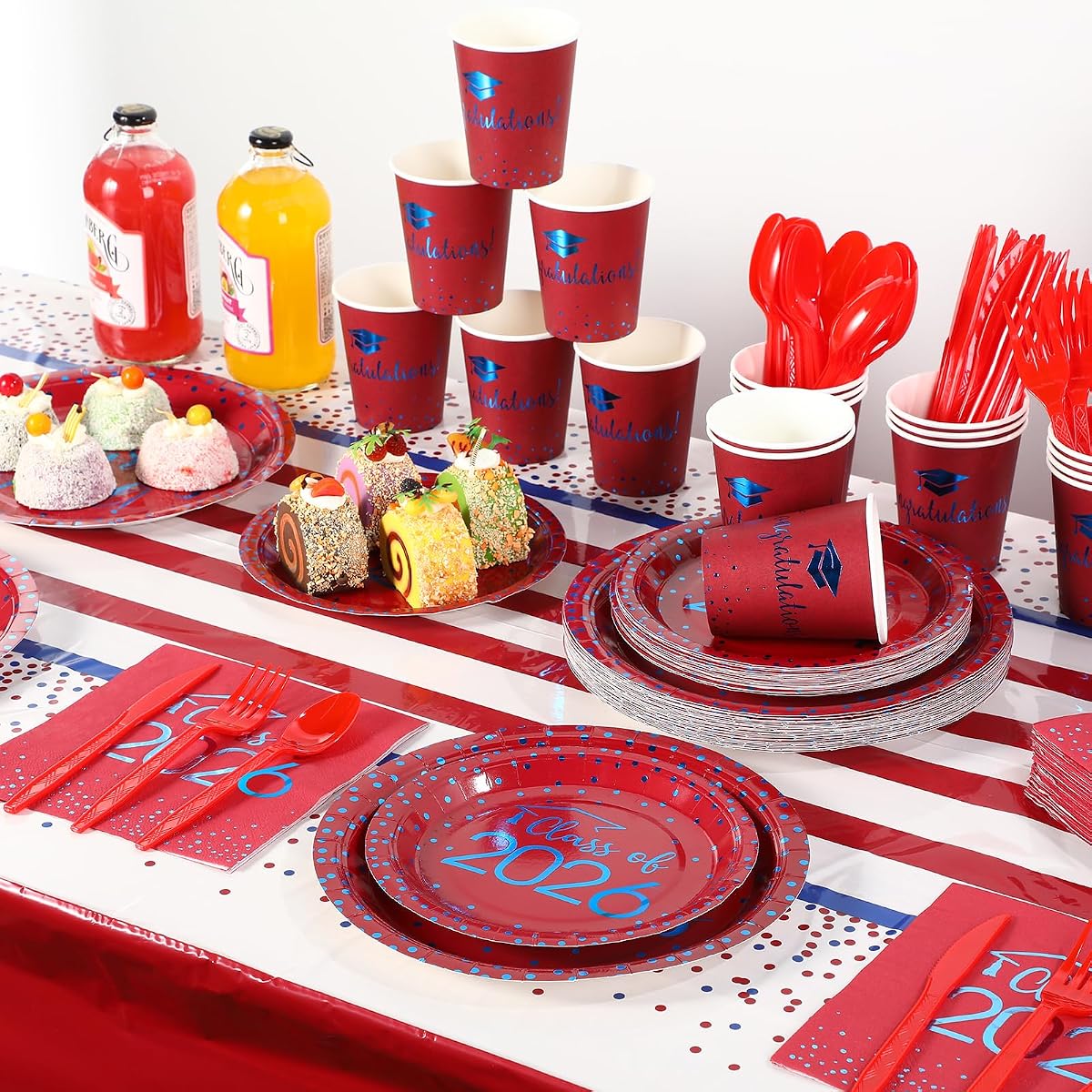 Graduation Red and Blue Napkins, 355 pack view 4
