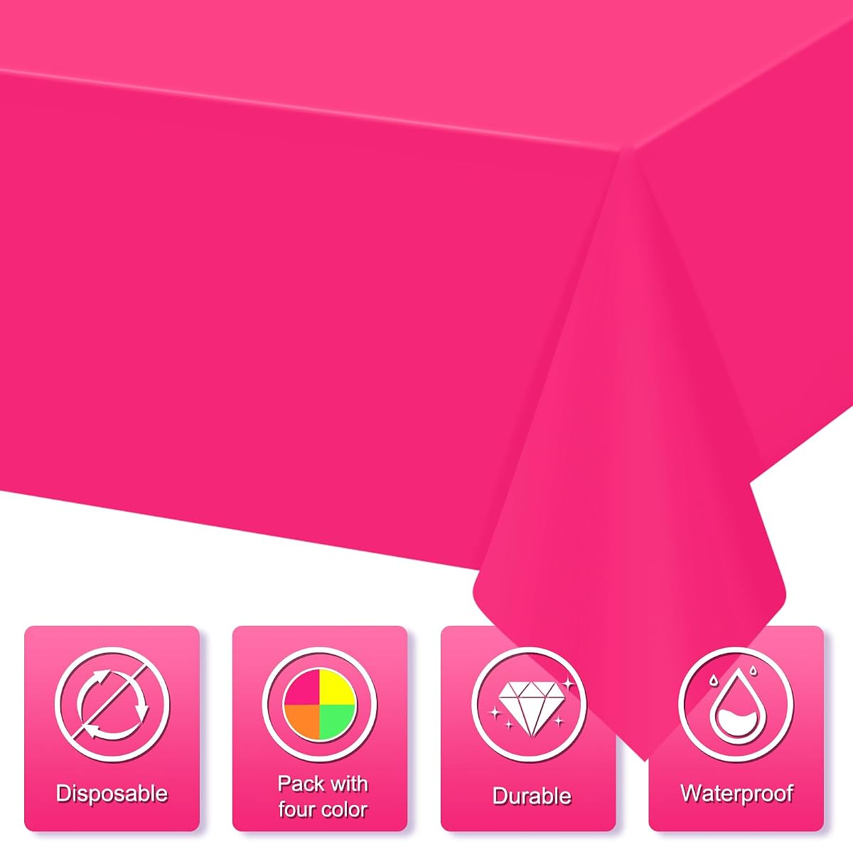 Neon Rectangle Tablecloth, 54 x 108 inch, 12 pack view 3