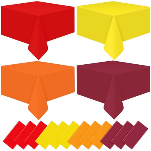 Orange and Brown Rectangle Tablecloth, 12 pack