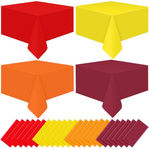 Orange and Brown Rectangle Tablecloth, 54 x 108 inch, 24 pack