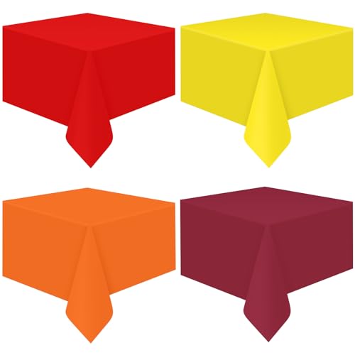 Orange and Brown Rectangle Tablecloth, 54 x 108 inch, 4 pack