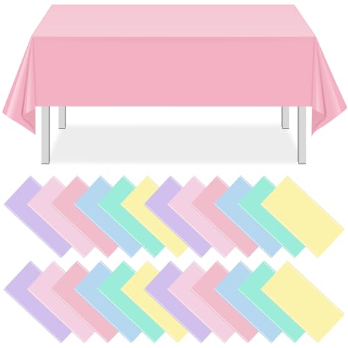 Pastel and Mix Color Rectangle Tablecloth, 54 x 108 inch, 24 pack