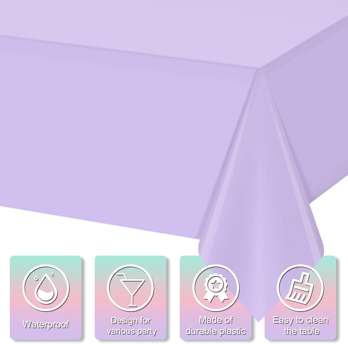 Pastel and Mix Color Rectangle Tablecloth, 54 x 108 inch, 24 pack view 3