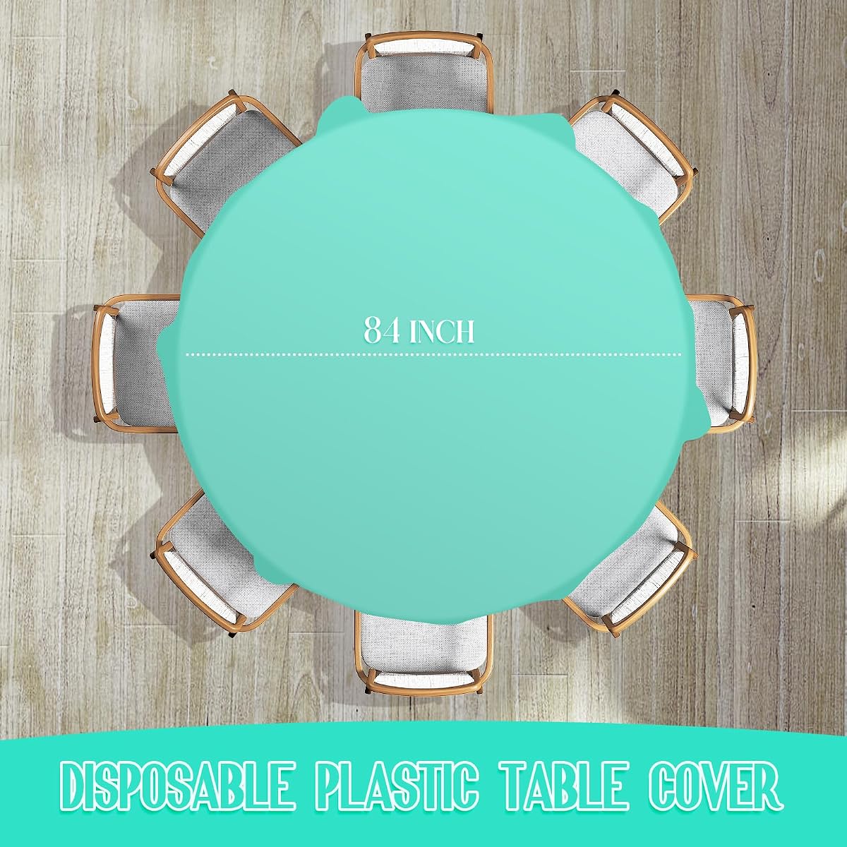 Pastel and Mix Color Round Tablecloth, 84 inch round, 12 pack view 2