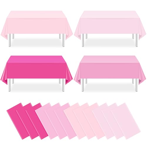 Pastel and Pink Rectangle Tablecloth, 54 x 108 inch, 12 pack