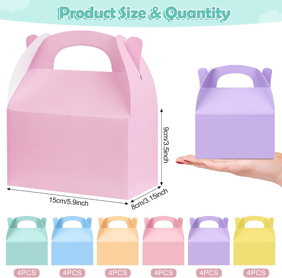 Pastel Favor Boxes, 24 pack view 2