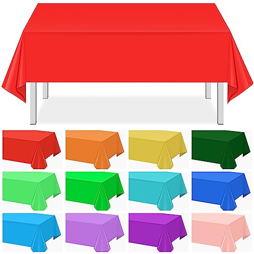 Rainbow and Mix Color Rectangle Tablecloth, 54 x 108 inch, 12 pack