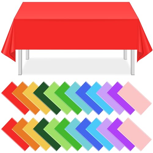Rainbow and Mix Color Rectangle Tablecloth, 54 x 108 inch, 24 pack