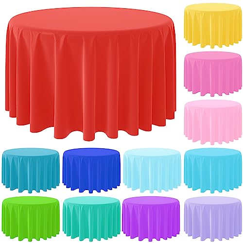 Rainbow and Mix Color Round Tablecloth, 84 inch round, 12 pack