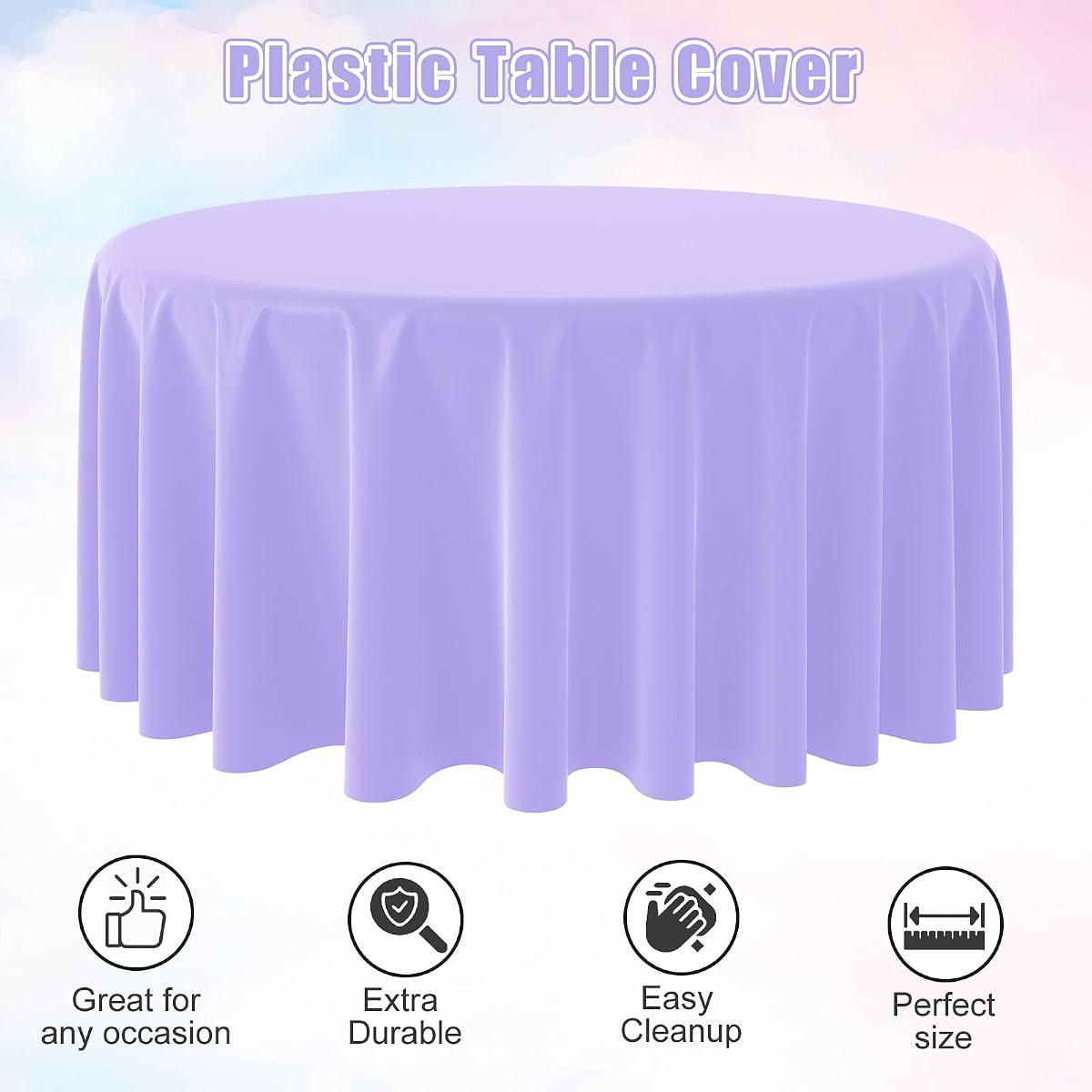 Rainbow and Mix Color Round Tablecloth, 84 inch round, 24 pack view 4