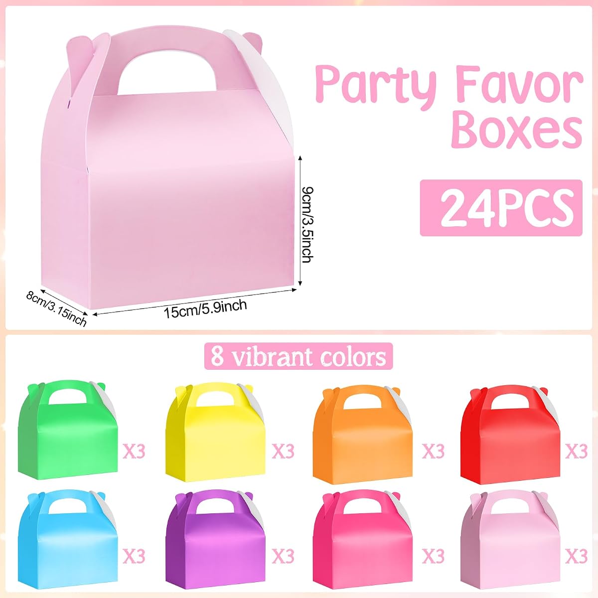 Rainbow Favor Boxes, 24 pack view 2