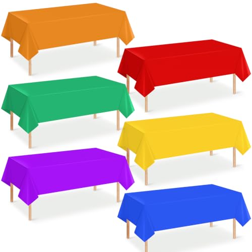 Rainbow Rectangle Tablecloth, 54 x 108 inch, 6 pack