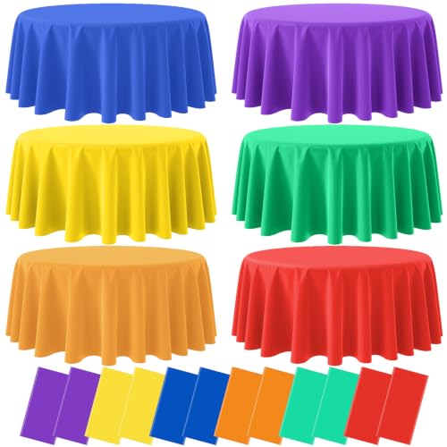 Rainbow Round Tablecloth, 84 inch round, 12 pack