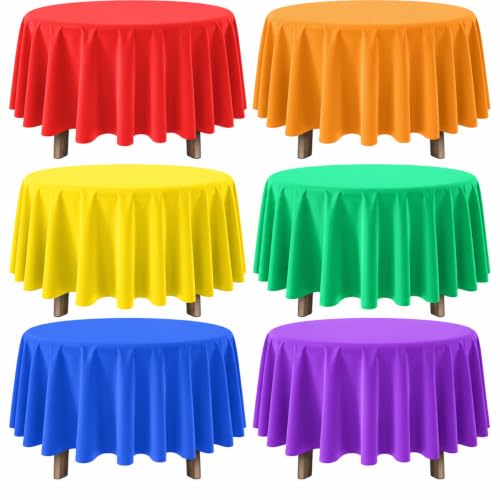 Rainbow Round Tablecloth, 84 inch round, 6 pack