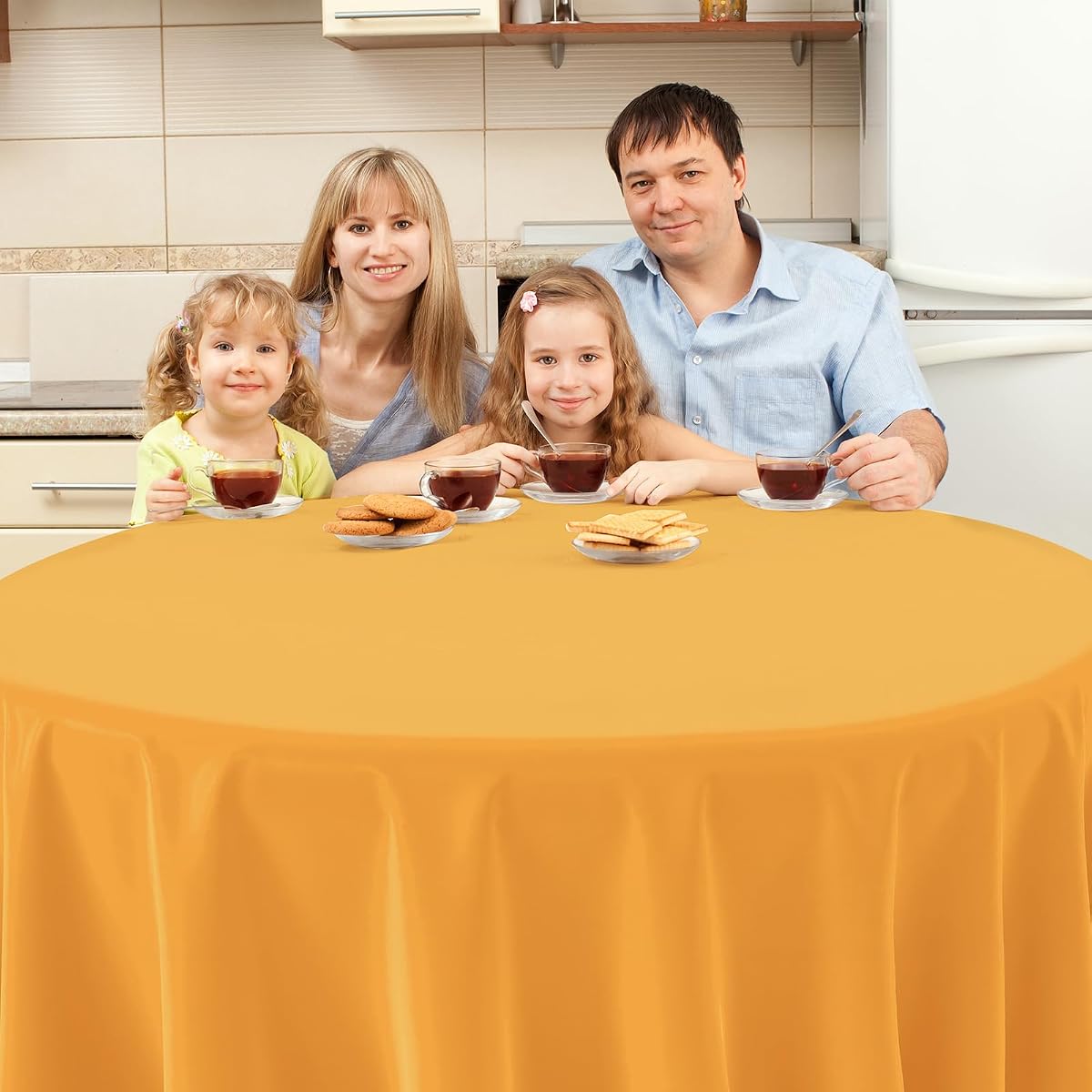 Rainbow Round Tablecloth, 84 inch round, 6 pack view 4