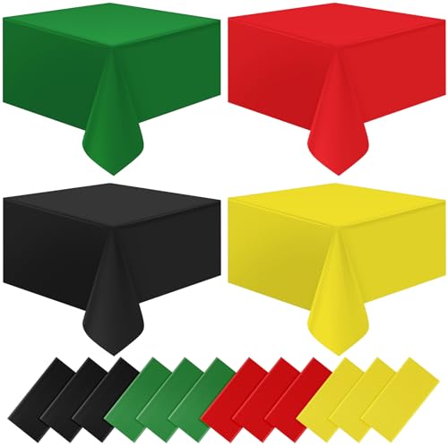 Red and Green Rectangle Tablecloth, 54 x 108 inch, 12 pack
