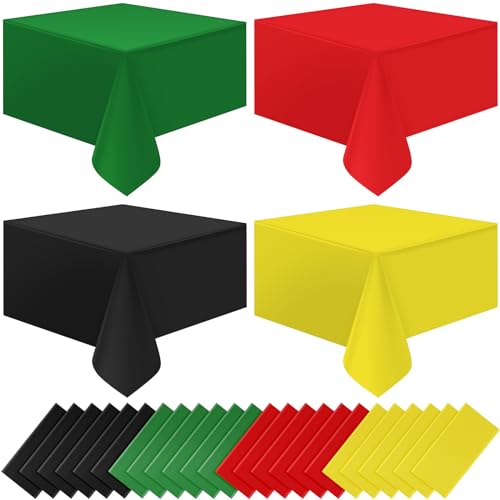 Red and Green Rectangle Tablecloth, 54 x 108 inch, 24 pack