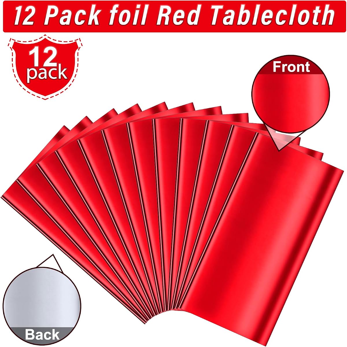 Red Rectangle Tablecloth, 54 x 108 inch, 12 pack view 4