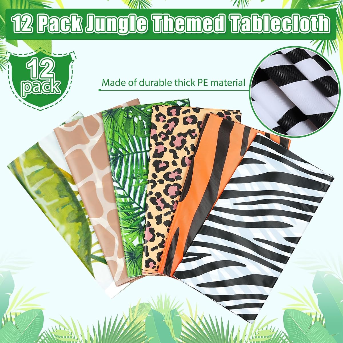 Safari Rectangle Tablecloth, 12 pack view 4