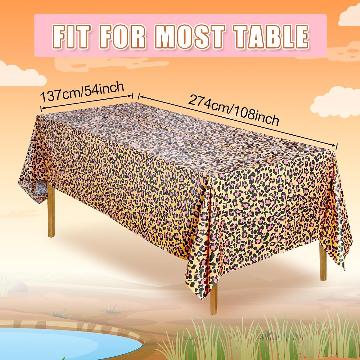 Safari Rectangle Tablecloth, 4 pack view 2