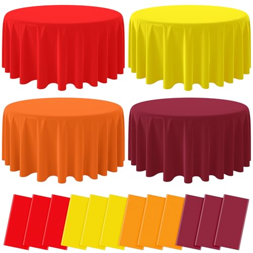 Thanksgiving Round Tablecloth, 84 inch round, 12 pack