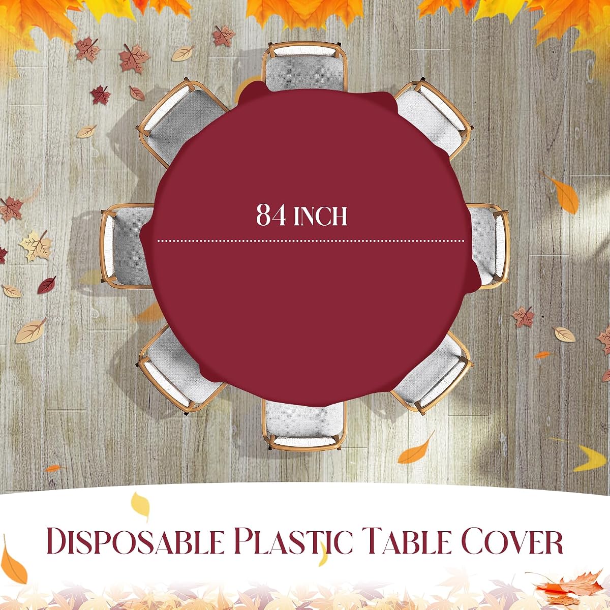 Thanksgiving Round Tablecloth, 84 inch round, 12 pack view 2