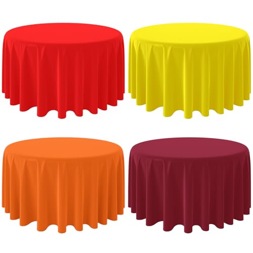 Thanksgiving Round Tablecloth, 84 inch round, 4 pack